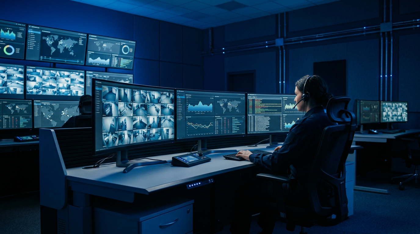 SkyEye security operations centre with monitoring screens